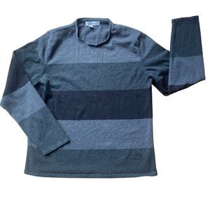 Calvin Klein Men's Colorblock Striped Sweater Neutral Grunge Kurt Cobain Style-M